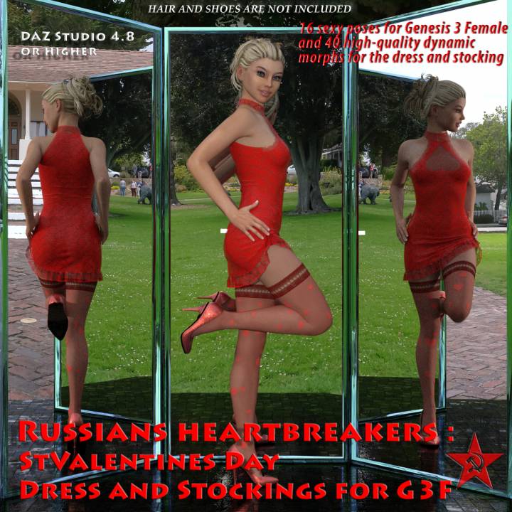 Russians heartbreakers StValentines Day - Dress and Stockings for G3F