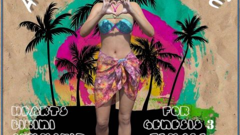 Hearts Bikini Swimsuit for DAZ Genesis 3 Female