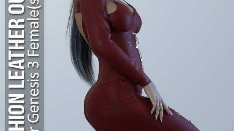 Fashion Leather Outfit for Genesis 3 Females