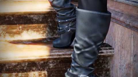 Diamond & Studs Boots for Genesis 3 Female(s)