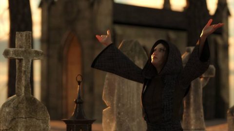 Cloisters of Darkness Monk Robes for Genesis 8 Female