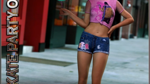 Skate Party Outfit and Poses For Genesis 8 Female(s)