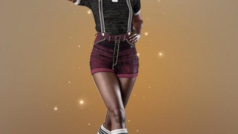 AJC Boogie Roller Girl Outfit and Boombox for Genesis 8 and 8.1 Females