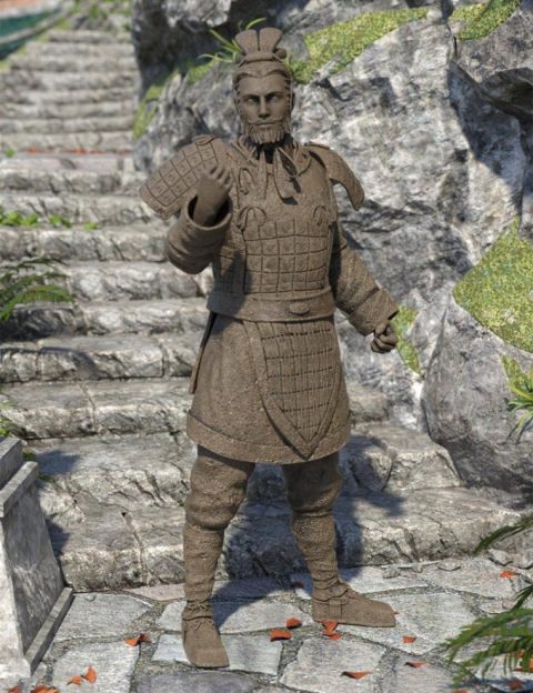 The Action General Terracotta Warrior for Genesis 8.1 Male and Michael 8.1