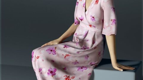 H&C dForce Floral Dress for Genesis 8 Female