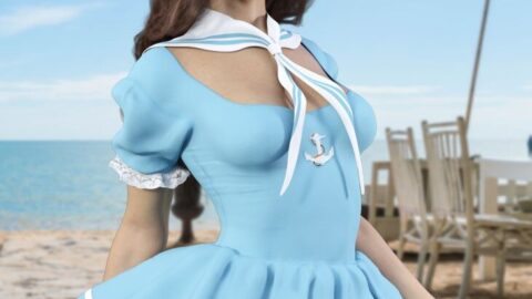X Fashion Cute Sailor Dress for Genesis 9