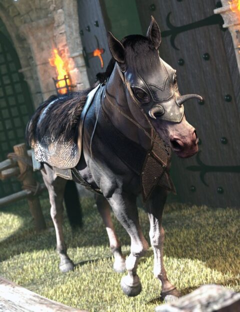 dForce Horse Barding Outfit for Daz Horse 3