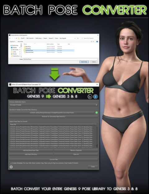 Genesis 9 to 3 and 8 Batch Pose Converter