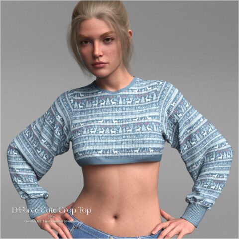 D-Force Cute Crop Top for Genesis 8 and 9 Females