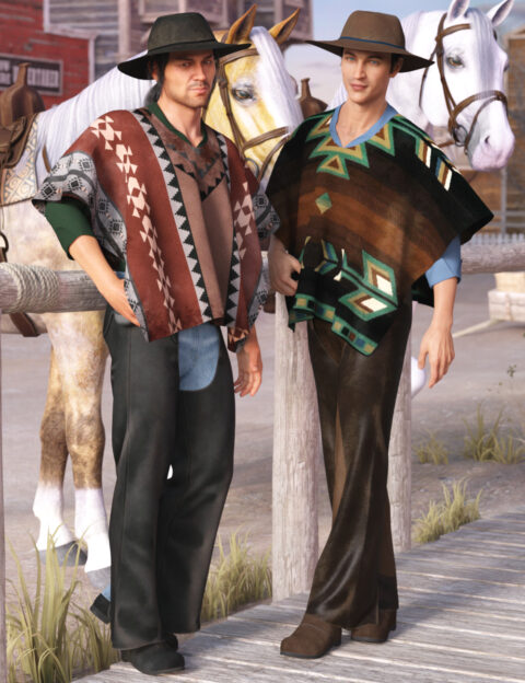 dForce Western Poncho Outfit Textures